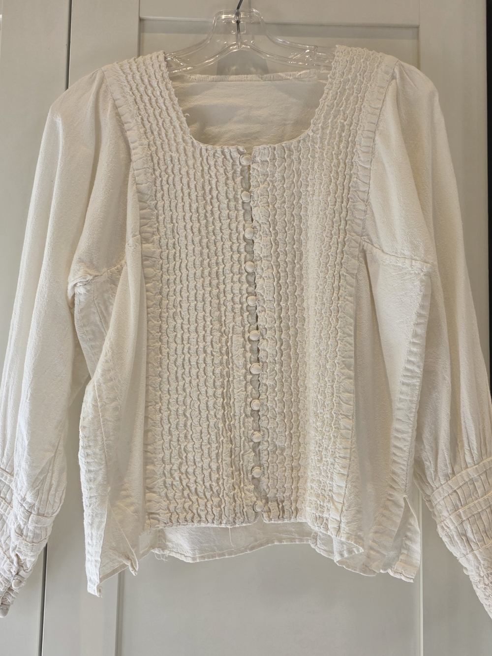 Cream Button-Front Top - Picture 2 of 7
